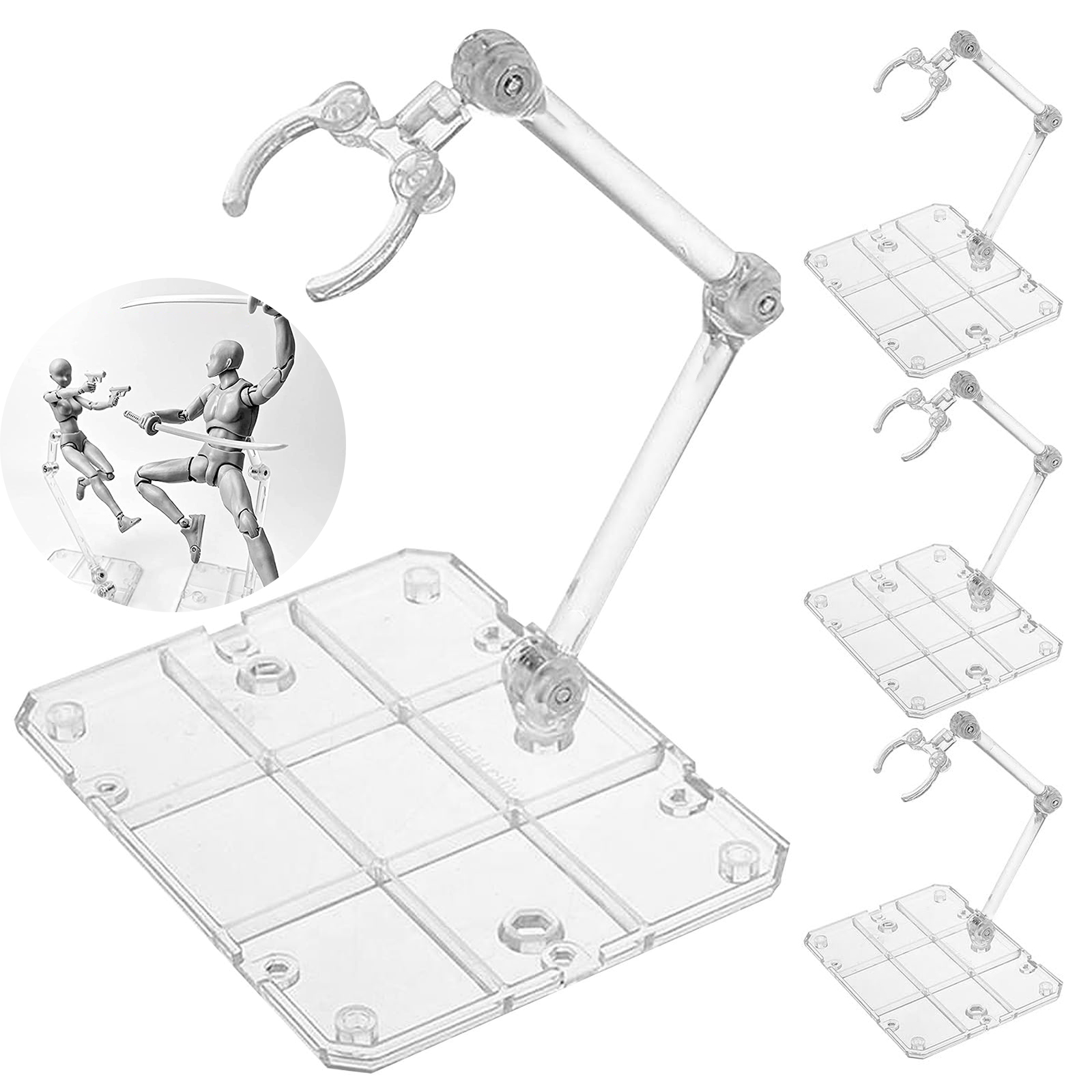Model Kit Gundam - Clear Action Figure Stand,Assembly Action Figure