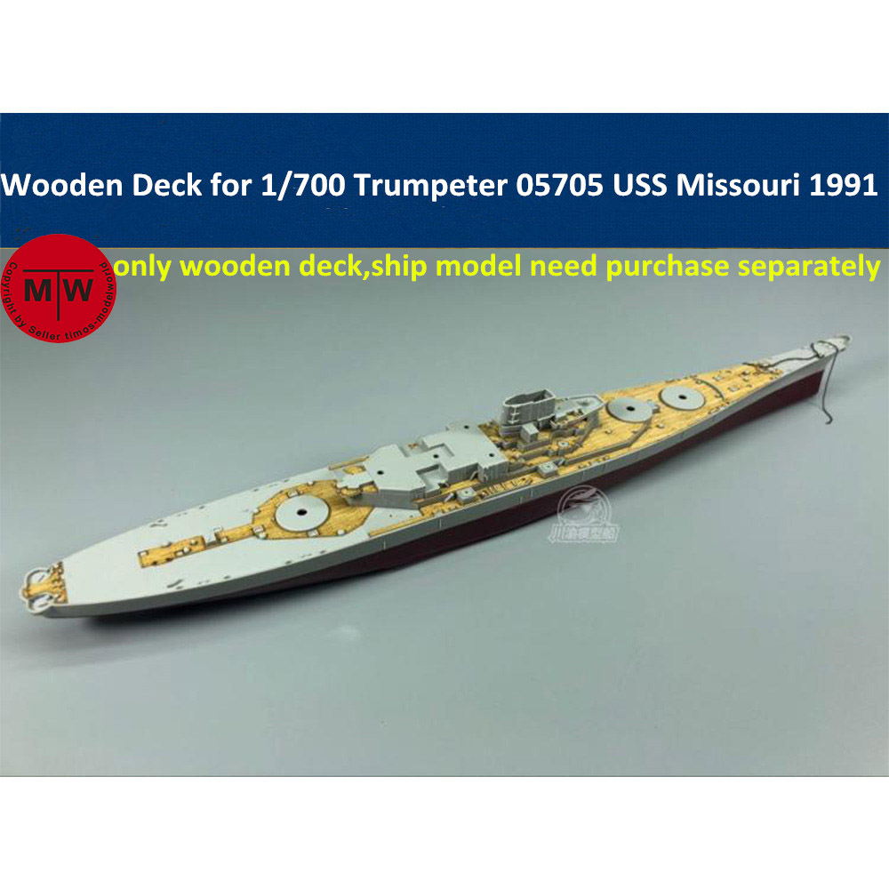 Model Kit Uss Missouri - 1/700 Scale Wooden Deck for Trumpeter