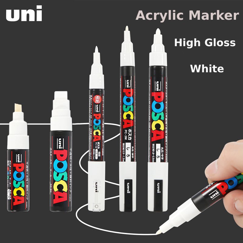 Posca White Marker Brush, Perm - đánh giá và giá Model Kit Markers