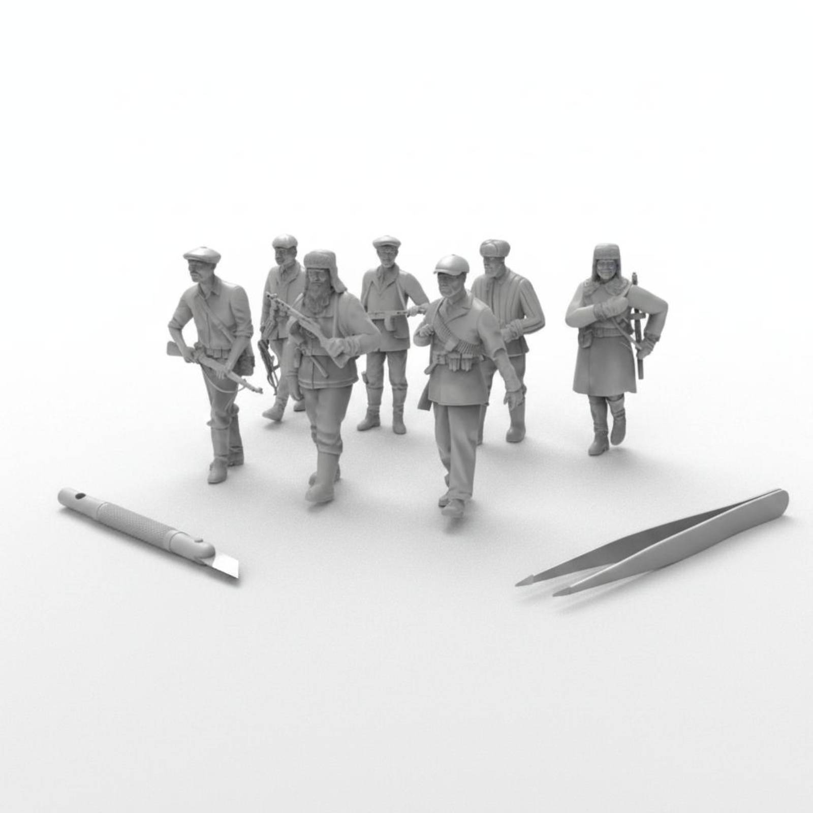 7 Pieces World War II Soldier  - đánh giá và giá Model Kit Figures